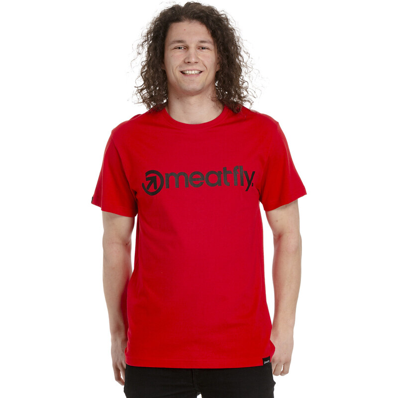 Meatfly pánské tričko MF Logo Bright Red | Červená | 100% bavlna