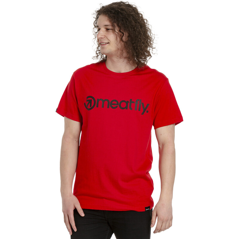 Meatfly pánské tričko MF Logo Bright Red | Červená | 100% bavlna