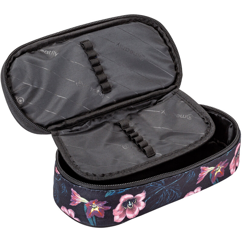 Meatfly pouzdro Pencil Case Hibiscus Black | Mnohobarevná