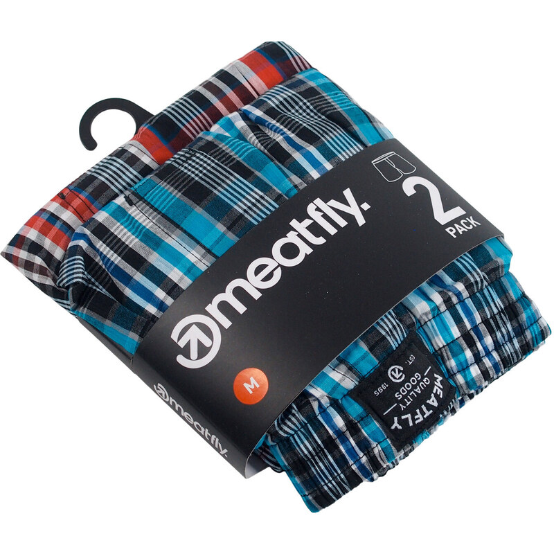 Meatfly pánské trenky Jukebox Dark Blue/Dark Grey Double pack | Modrá | 100% bavlna