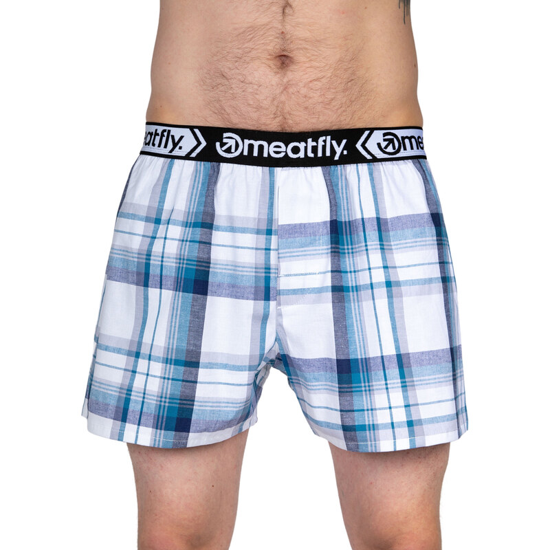 Meatfly pánské boxerky Gigi Double Pack White Red / Blue | Bílá