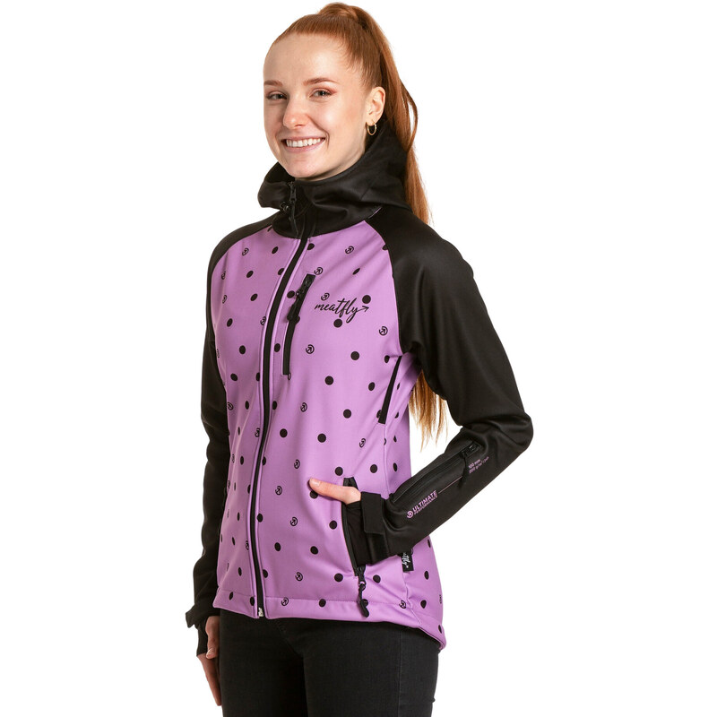 Meatfly dámská softshell bunda Zaja Purple Dots | Fialová