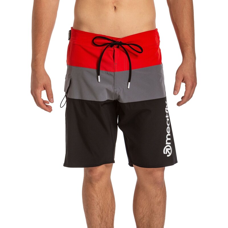 Meatfly pánské plavky Mitch Boardshorts 21" Red Stripes | Červená