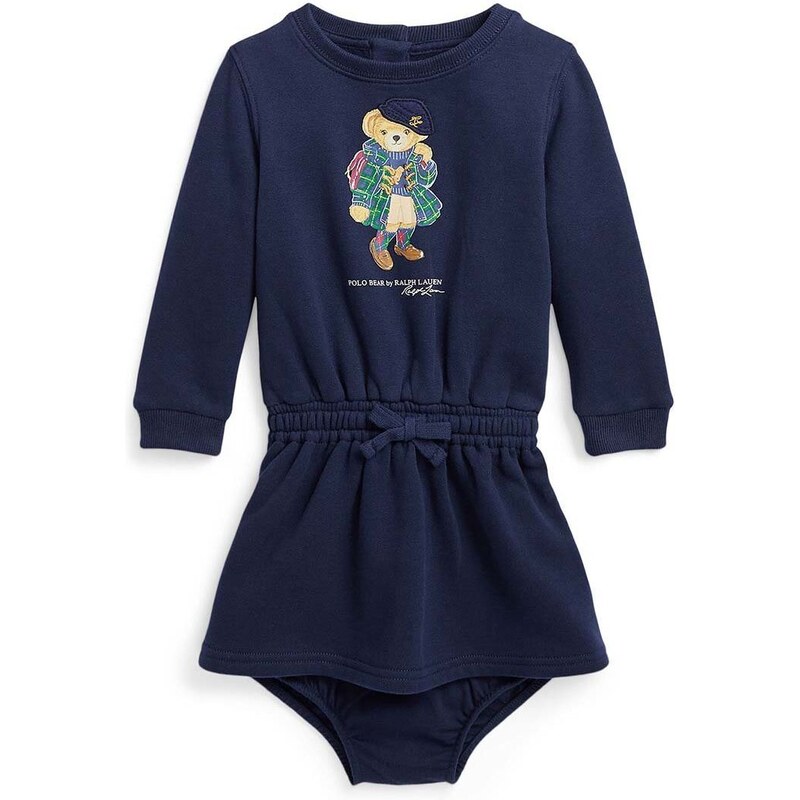 Dívčí šaty Polo Ralph Lauren tmavomodrá barva, mini