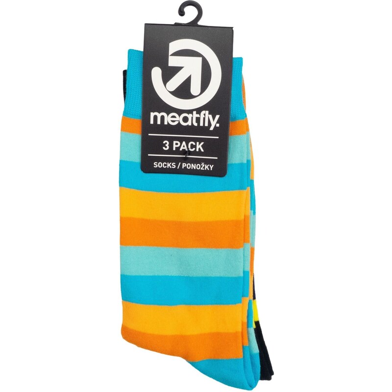 Meatfly ponožky Lexy Triple Pack Orange Stripes | Mnohobarevná