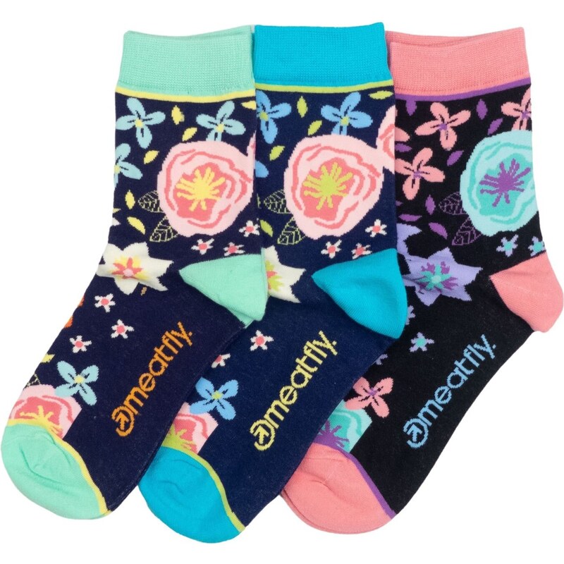 Meatfly ponožky Lexy Gift Pack Flowers | Mnohobarevná