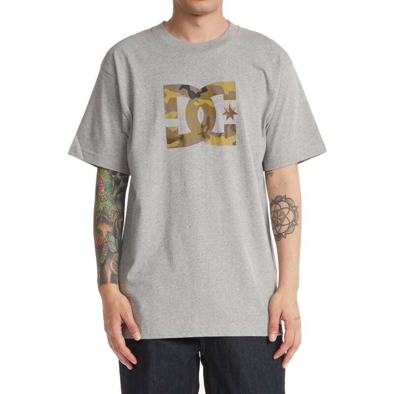 Dc shoes pánské triko Star Camo Fill Heather Grey | Šedá