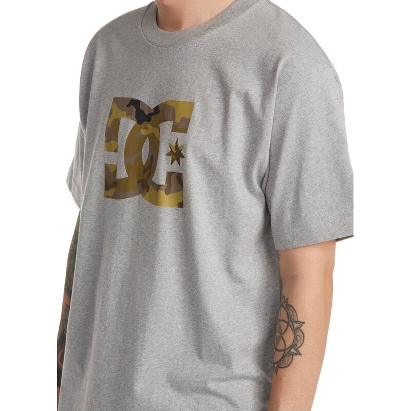 Dc shoes pánské triko Star Camo Fill Heather Grey | Šedá