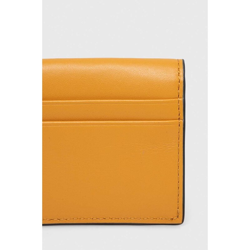 Kožená peněženka MICHAEL Michael Kors žlutá barva