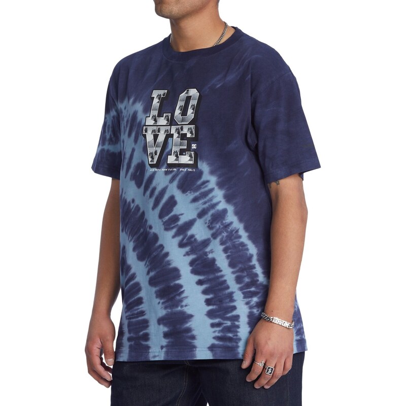 Dc shoes pánské tričko Blabac Lovepark Navy Blazer Spiral Tie Dye | Modrá