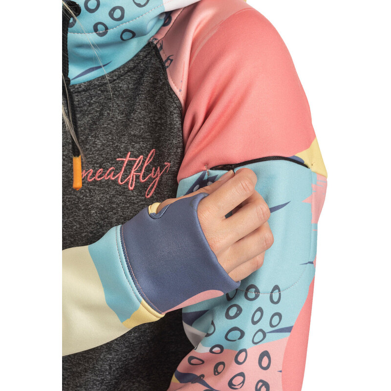 Meatfly dámská technická mikina Alisha Pastel Splash Grey Heather | Šedá