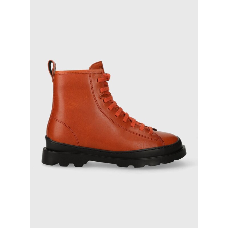 Kožené kotníkové boty Camper Brutus dámské, oranžová barva, na plochém  podpatku, K400325.042 - GLAMI.cz