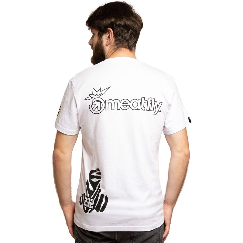 Meatfly pánské tričko Big Shock Dakar White | Bílá | 100% bavlna