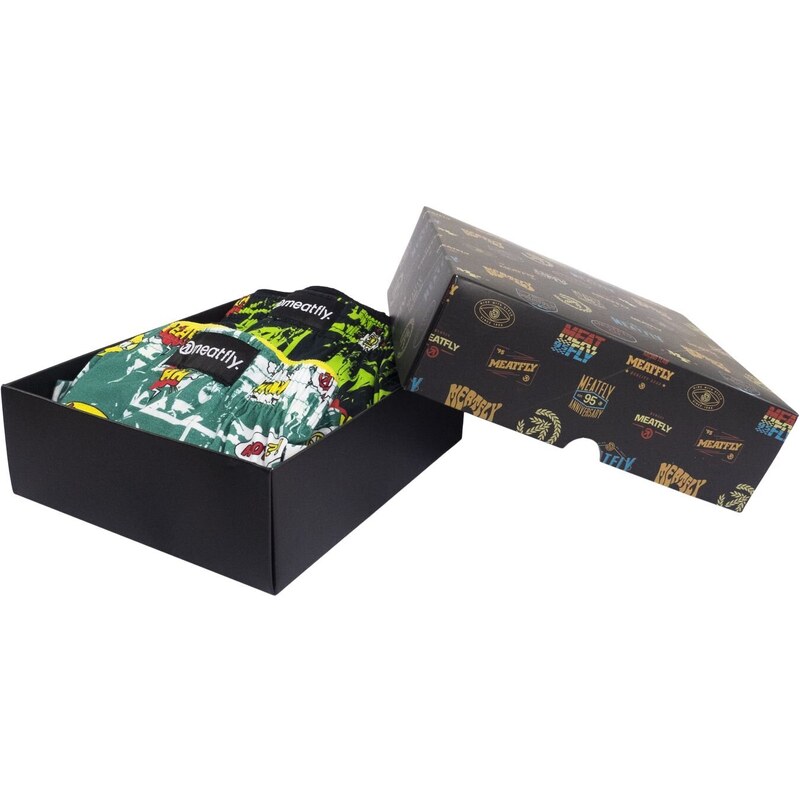 Meatfly pánské boxerky Agostino Green Comics Gift Pack | Zelená