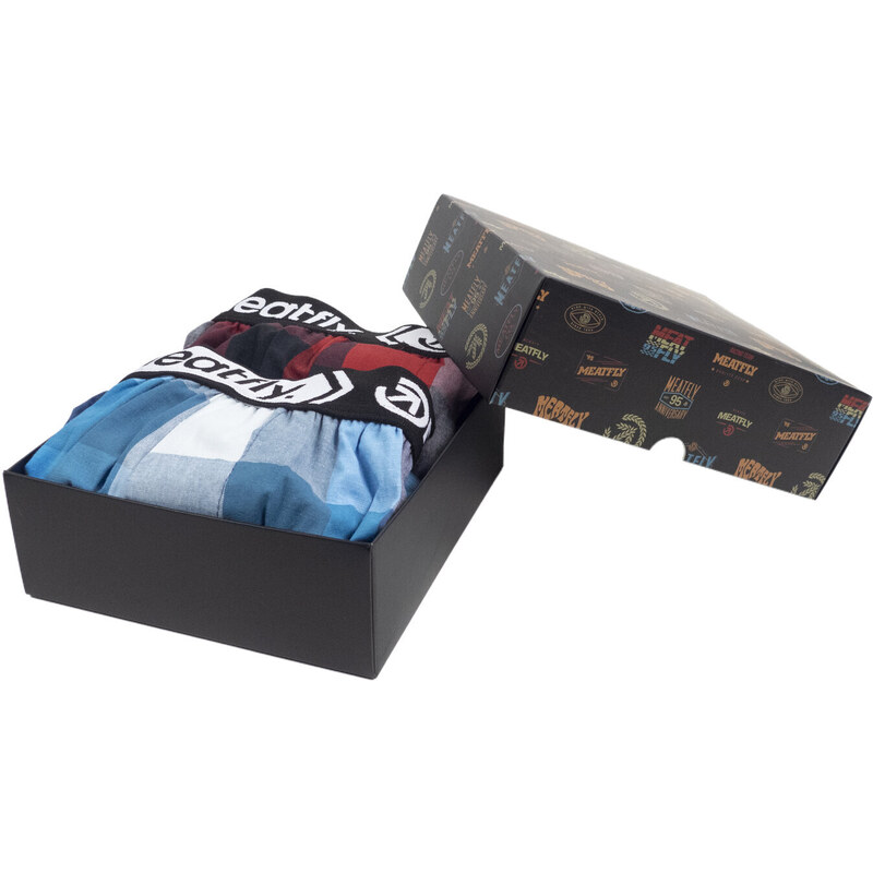 Meatfly pánské boxerky Gigi Blue / Red Gift Pack | Modrá