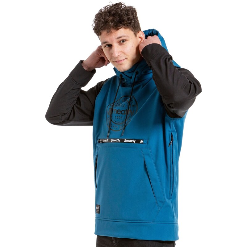 Meatfly pánská softshell bunda Jax Ocean Blue/Black | Černá