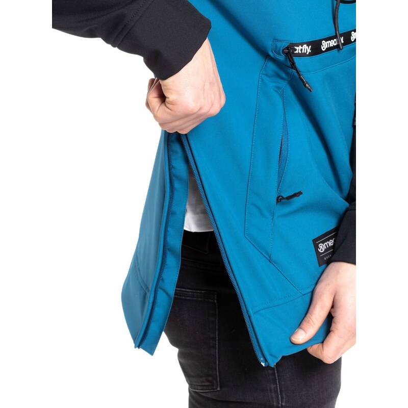 Meatfly pánská softshell bunda Jax Ocean Blue/Black | Černá