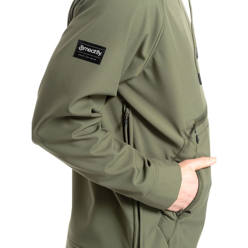 Meatfly pánská softshell bunda Jax Olive | Zelená