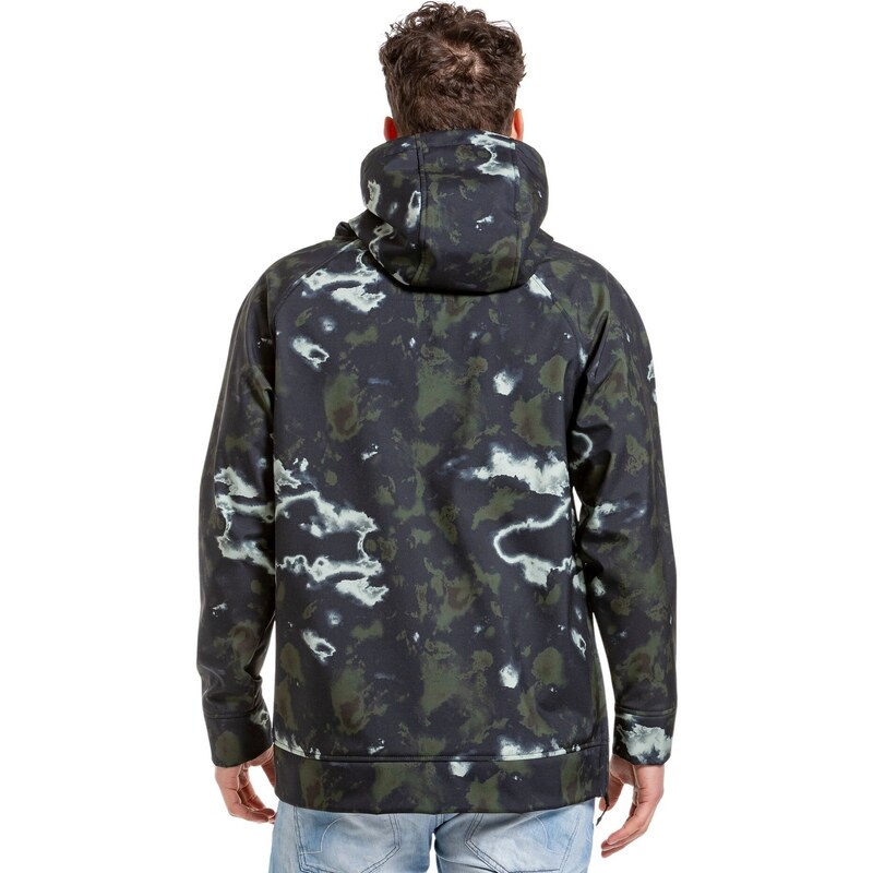 Meatfly pánská softshell bunda Jax Storm Camo Sand | Černá