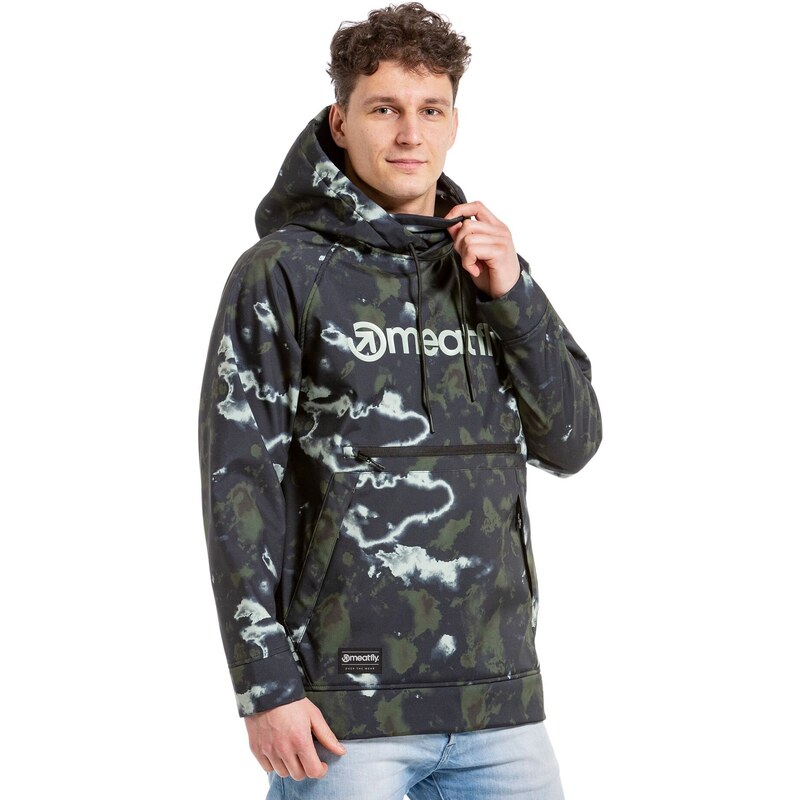 Meatfly pánská softshell bunda Jax Storm Camo Sand | Černá