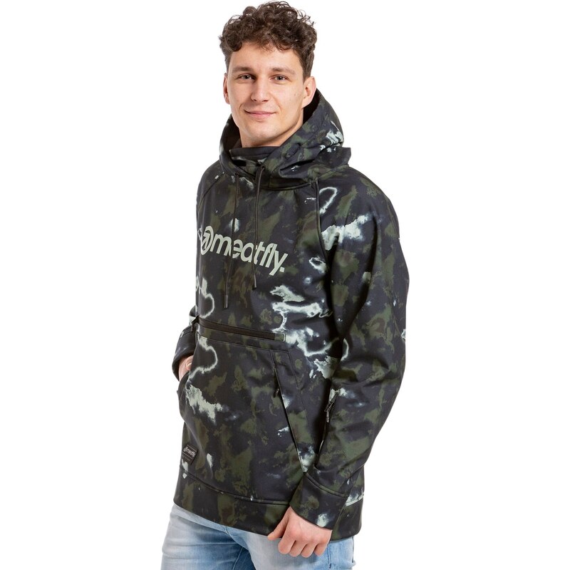 Meatfly pánská softshell bunda Jax Storm Camo Sand | Černá