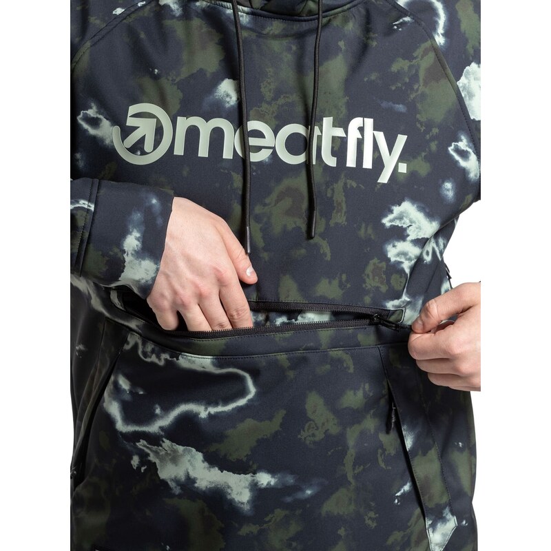 Meatfly pánská softshell bunda Jax Storm Camo Sand | Černá