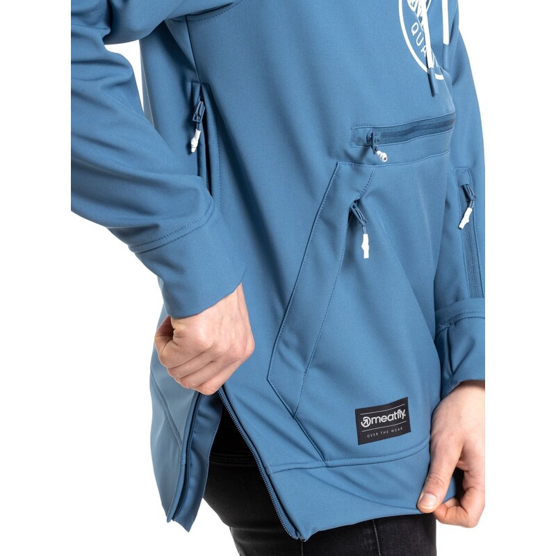 Meatfly pánská softshell bunda Jax Slate Blue | Modrá