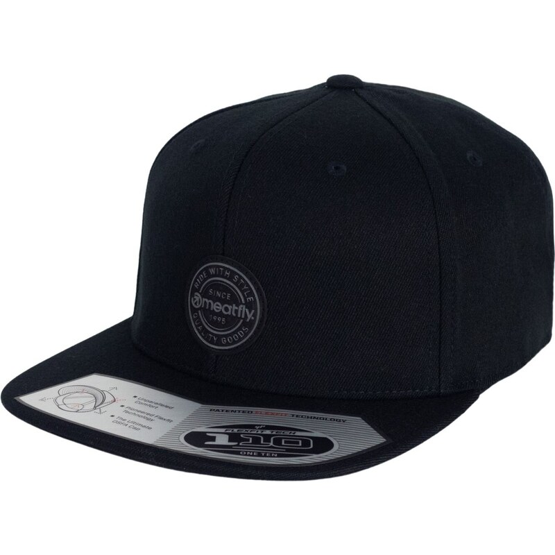 Meatfly kšiltovka Gruman Premium Snapback Black Round/Black | Černá