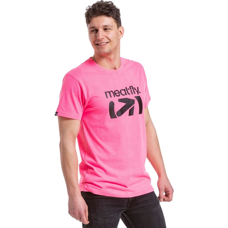 Meatfly pánské tričko Podium Neon Pink | Růžová