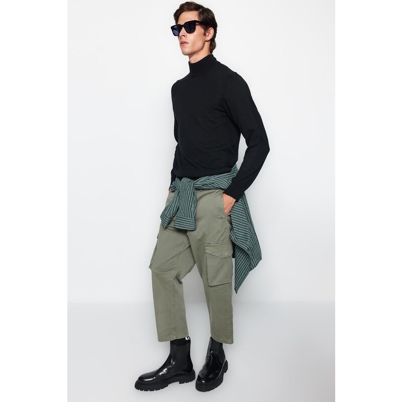 Trendyol Black Slim Fit Half Turtleneck Basic Knitwear Sweater