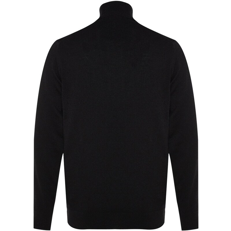 Trendyol Black Slim Fit Half Turtleneck Basic Knitwear Sweater