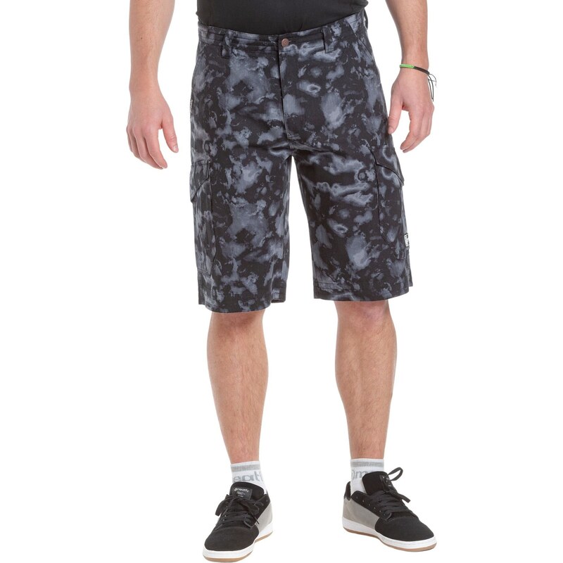 Meatfly pánské kraťasy Icon Black Storm Camo | Maskáč | 100%