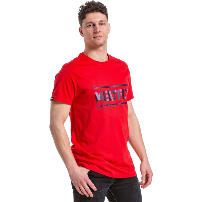 Meatfly pánské tričko Rele Bright Red | Červená