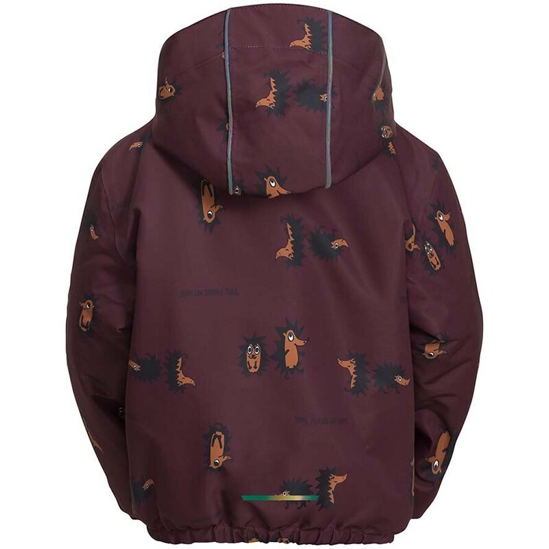 Dětská bunda Jack Wolfskin GLEEL 2L INS PRINT vínová barva