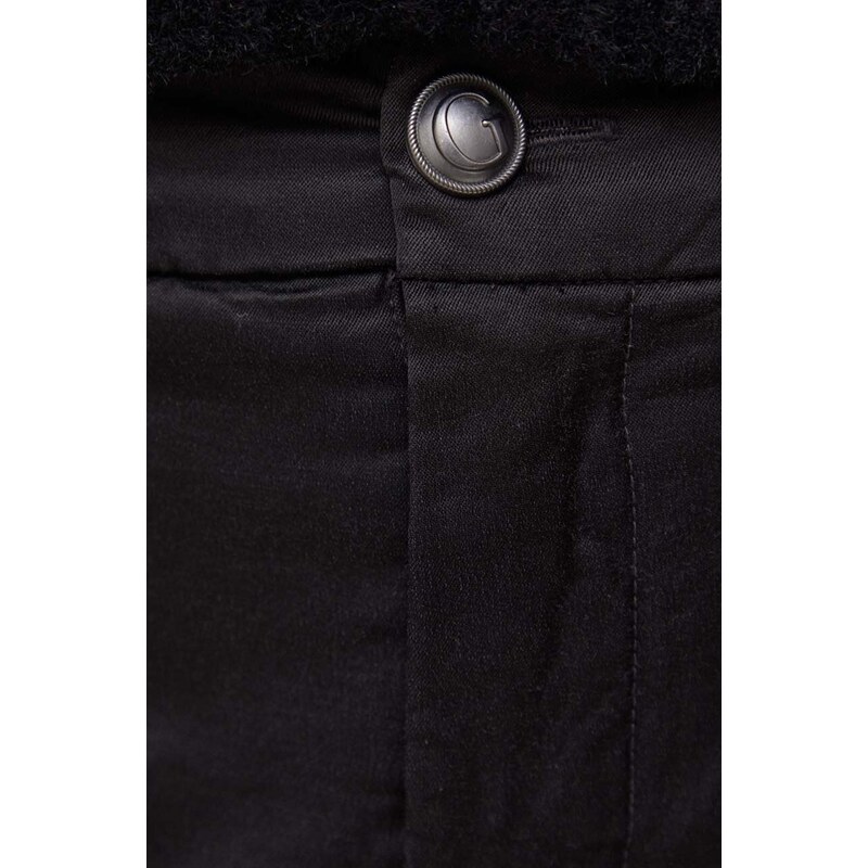 Kalhoty Guess dámské, černá barva, jednoduché, medium waist
