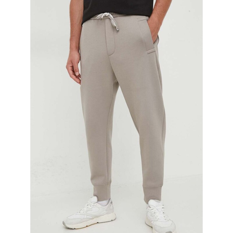 Kalhoty Emporio Armani pánské, šedá barva, jogger