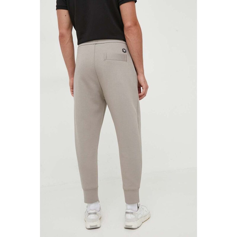 Kalhoty Emporio Armani pánské, šedá barva, jogger