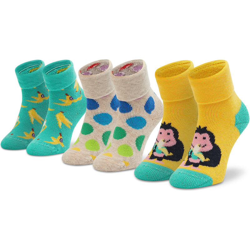 Sada 3 párů dětských vysokých ponožek Happy Socks