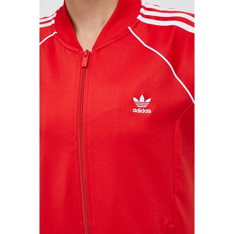 Mikina adidas Originals dámská, červená barva, s aplikací, IK4032