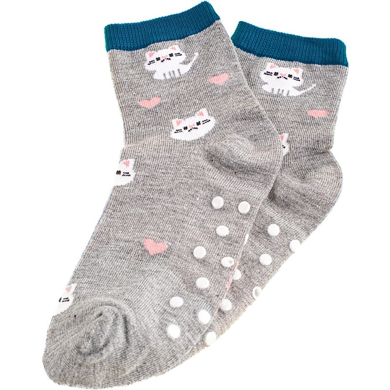 Non-slip Children's Socks Shelvt Gray Cats