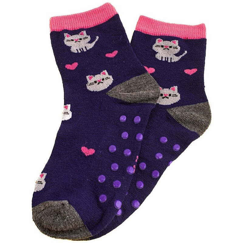 Non-slip Children's Socks Shelvt Navy Cats