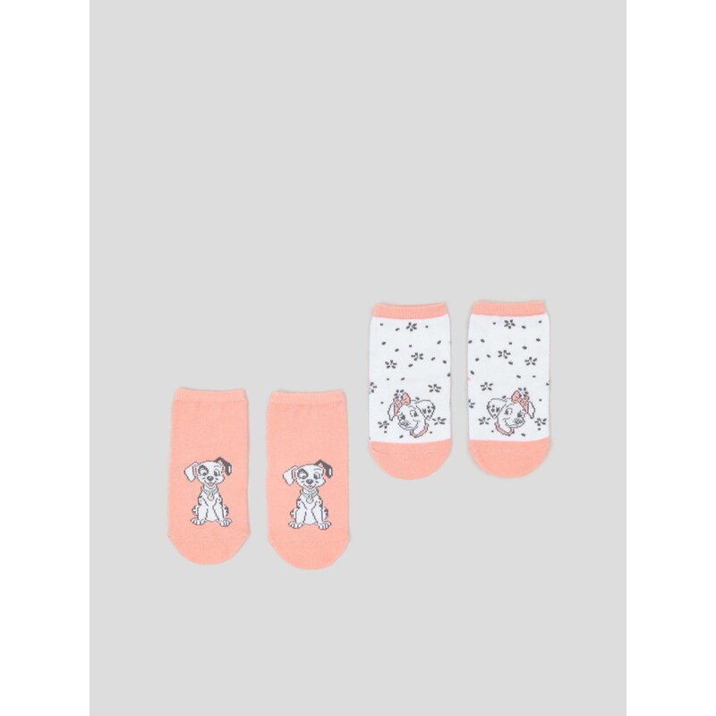 Sinsay - Sada 2 párů ponožek Disney - pastelová růžová