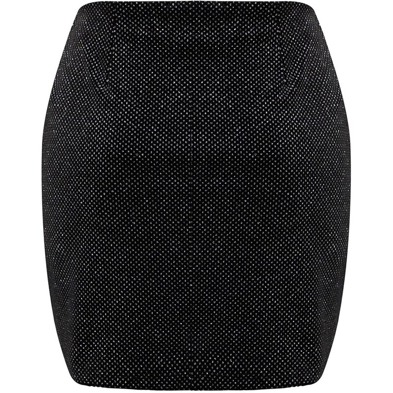 Trendyol Black Fitted Knitted Mini Skirt