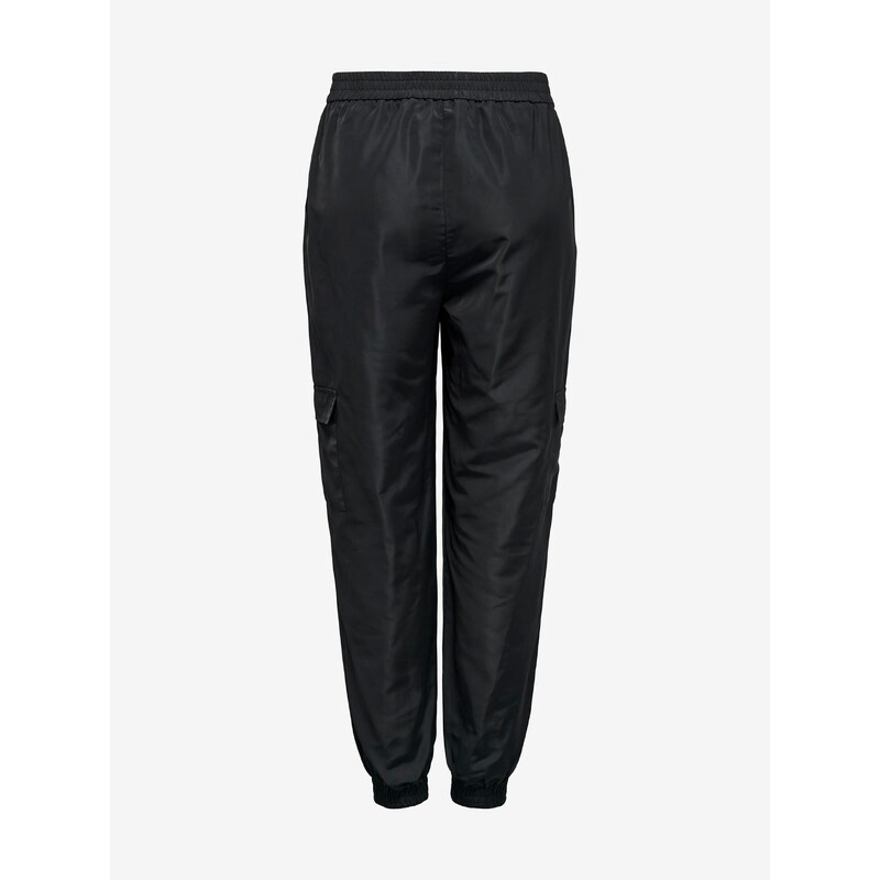 Černé dámské šusťákové kalhoty s kapsami ONLY Faduma - Dámské