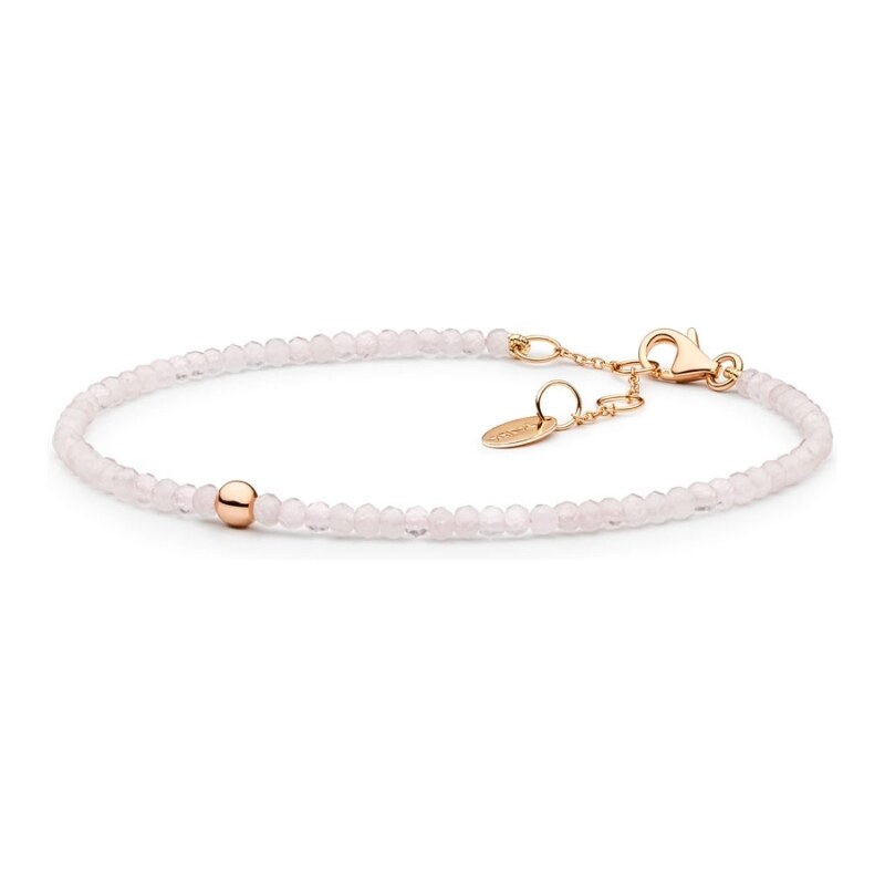 Gaura Pearls Korálkový náramek s růžovým křemenem Joela - stříbro 925 84490955