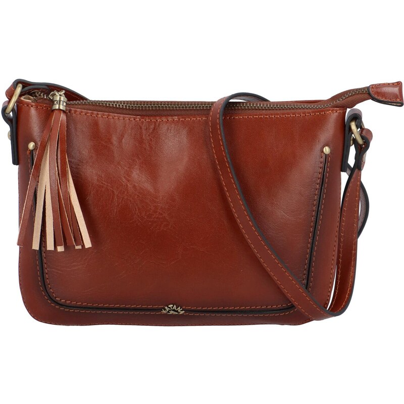 Luxusní dámská kožená crossbody Katana Lukave, hnědá 84491544