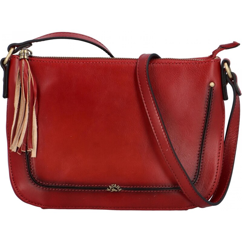Luxusní dámská kožená crossbody Katana Lukave, červená 84491546