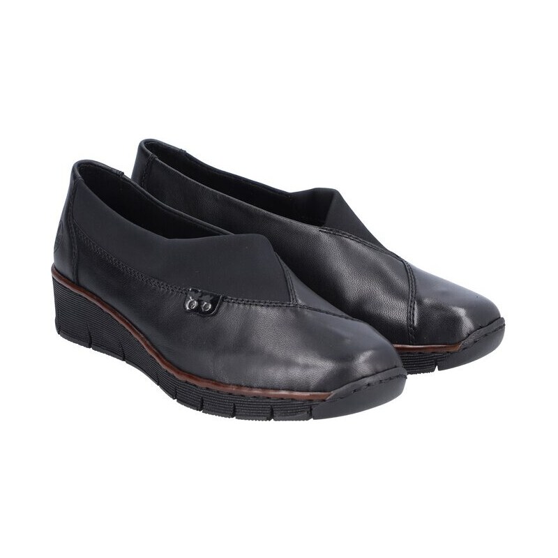 Elegantní polobotky na klínku Rieker 53763-00 černá 84493217
