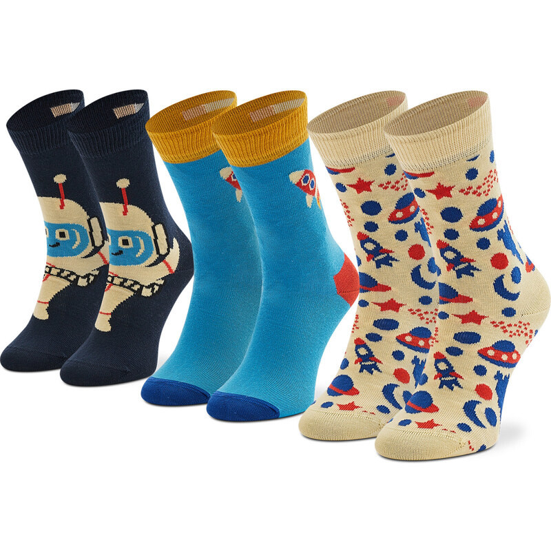 Sada 3 párů dětských vysokých ponožek Happy Socks