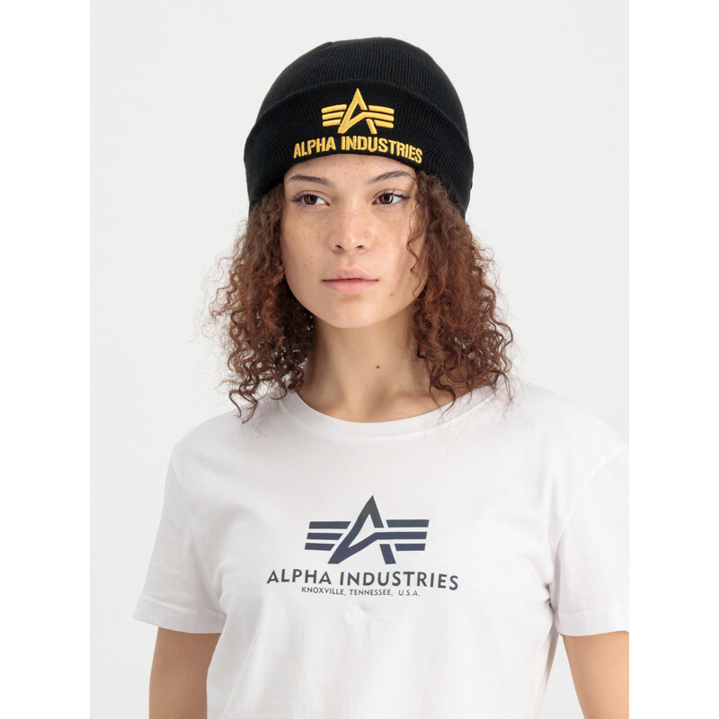 Alpha Industries Čepice 3D Beanie black / yellow gold 84498090